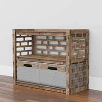 Thumbnail for Brickwall Low Dresser 2 Drawers Side Table [2 LARGE GRAY BINS]