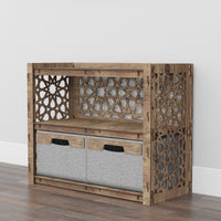 Thumbnail for Arabic Low Dresser 2 Drawers Side Table [2 LARGE GRAY BINS]