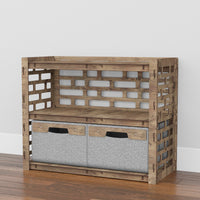 Thumbnail for Brickwall Low Dresser 2 Drawers Side Table [2 LARGE GRAY BINS]