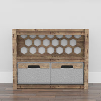 Thumbnail for Honeycomb Low Dresser 2 Drawers Side Table [2 LARGE GRAY BINS]