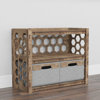 Thumbnail for Honeycomb Low Dresser 2 Drawers Side Table [2 LARGE GRAY BINS]