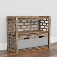 Thumbnail for Brickwall Low Dresser 2 Drawers Side Table [2 LARGE GRAY BINS]