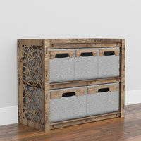 Thumbnail for Crystals Low Dresser 5 Drawers Side Table [2L 3S GRAY BINS]