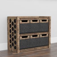 Thumbnail for Honeycomb Low Dresser 4 Drawers Side Table [6 SMALL BLACK BINS]