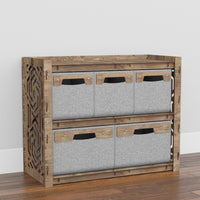 Thumbnail for Solar Low Dresser 5 Drawers Side Table [2L 3S GRAY BINS] (Copy)