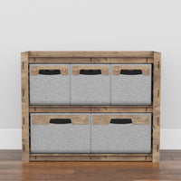 Thumbnail for Arabic Low Dresser 5 Drawers Side Table [2L 3S GRAY BINS]