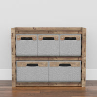 Thumbnail for Honeycomb Low Dresser 5 Drawers Side Table [2L 3S GRAY BINS]