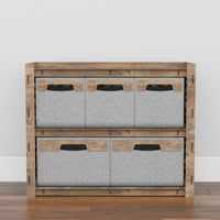 Thumbnail for Stones Low Dresser 5 Drawers Side Table [2L 3S GRAY BINS]