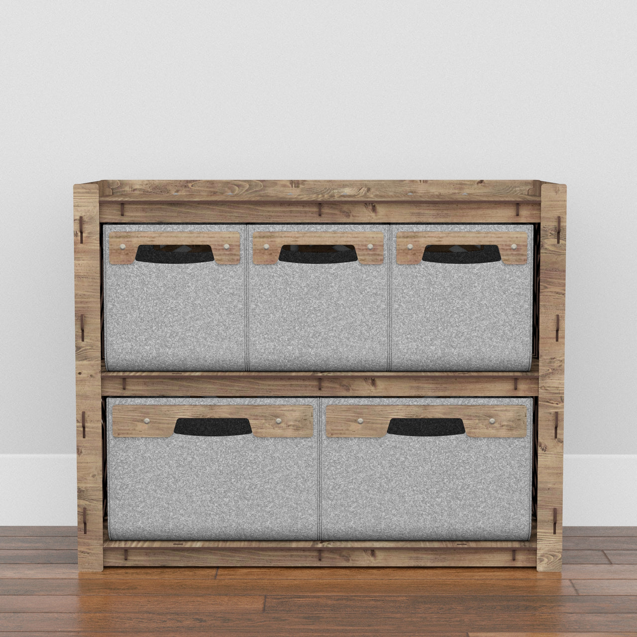 Solar Low Dresser 5 Drawers Side Table [2L 3S GRAY BINS] (Copy)