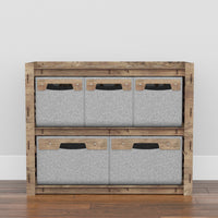 Thumbnail for Crystals Low Dresser 5 Drawers Side Table [2L 3S GRAY BINS]