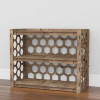 Thumbnail for Honeycomb Low Dresser 5 Drawers Side Table [2L 3S GRAY BINS]