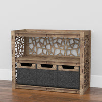 Thumbnail for Stones Low Dresser 3 Drawers Side Table [3 SMALL BLACK BINS]