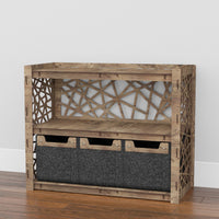 Thumbnail for Crystals Low Dresser 3 Drawers Side Table [3 SMALL BLACK BINS]