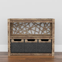 Thumbnail for Crystals Low Dresser 3 Drawers Side Table [3 SMALL BLACK BINS]