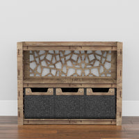 Thumbnail for Stones Low Dresser 3 Drawers Side Table [3 SMALL BLACK BINS]