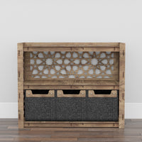 Thumbnail for Arabic Low Dresser 3 Drawers Side Table [3 SMALL BLACK BINS]