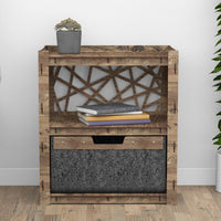 Thumbnail for Crystals Bedside Table Nightstand 1 Drawer [1 LARGE BLACK BIN]