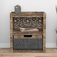 Thumbnail for Solar Bedside Table Nightstand 1 Drawer [1 LARGE BLACK BIN]