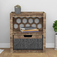 Thumbnail for Honeycomb Bedside Table Nightstand 1 Drawer [1 LARGE BLACK BIN]