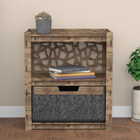 Thumbnail for Stones Bedside Table Nightstand 1 Drawer [1 LARGE BLACK BIN]