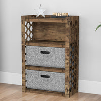 Thumbnail for Honeycomb Chest Of 2 Drawers Storage Cabinet [2L GRAY BINS]