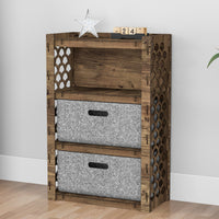 Thumbnail for Mermaid Chest Of 2 Drawers Storage Cabinet [2L GRAY BINS]