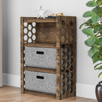 Thumbnail for Honeycomb Chest Of 2 Drawers Storage Cabinet [2L GRAY BINS]