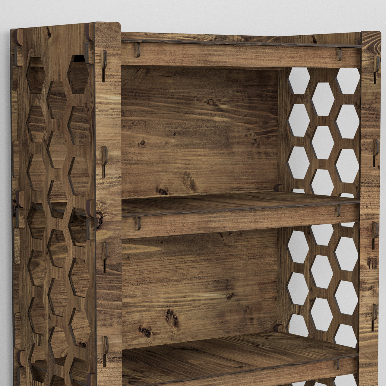 Honeycomb Chest Of 2 Drawers Storage Cabinet [2L GRAY BINS]