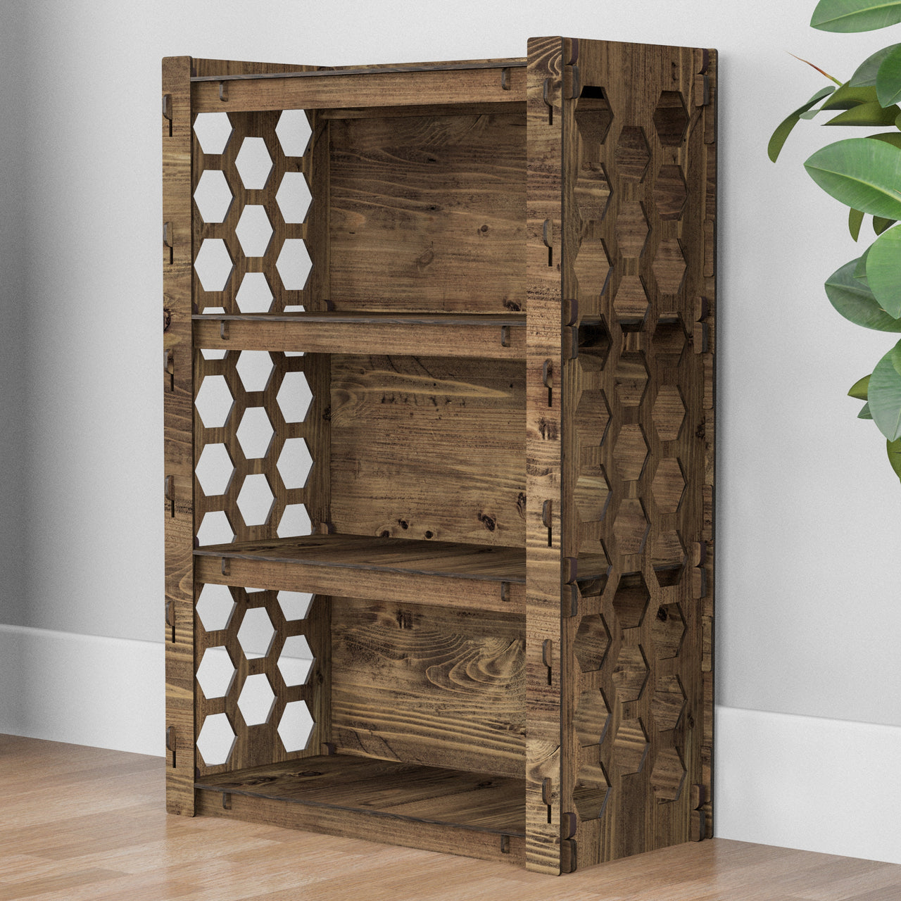 Honeycomb Chest Of 2 Drawers Storage Cabinet [2L GRAY BINS]