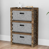 Thumbnail for Mermaid Chest Of 3 Drawers Storage Cabinet [3L GRAY BINS]