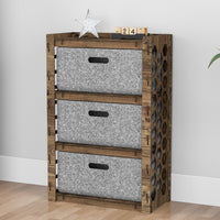 Thumbnail for Honeycomb Chest Of 3 Drawers Storage Cabinet [3L GRAY BINS]