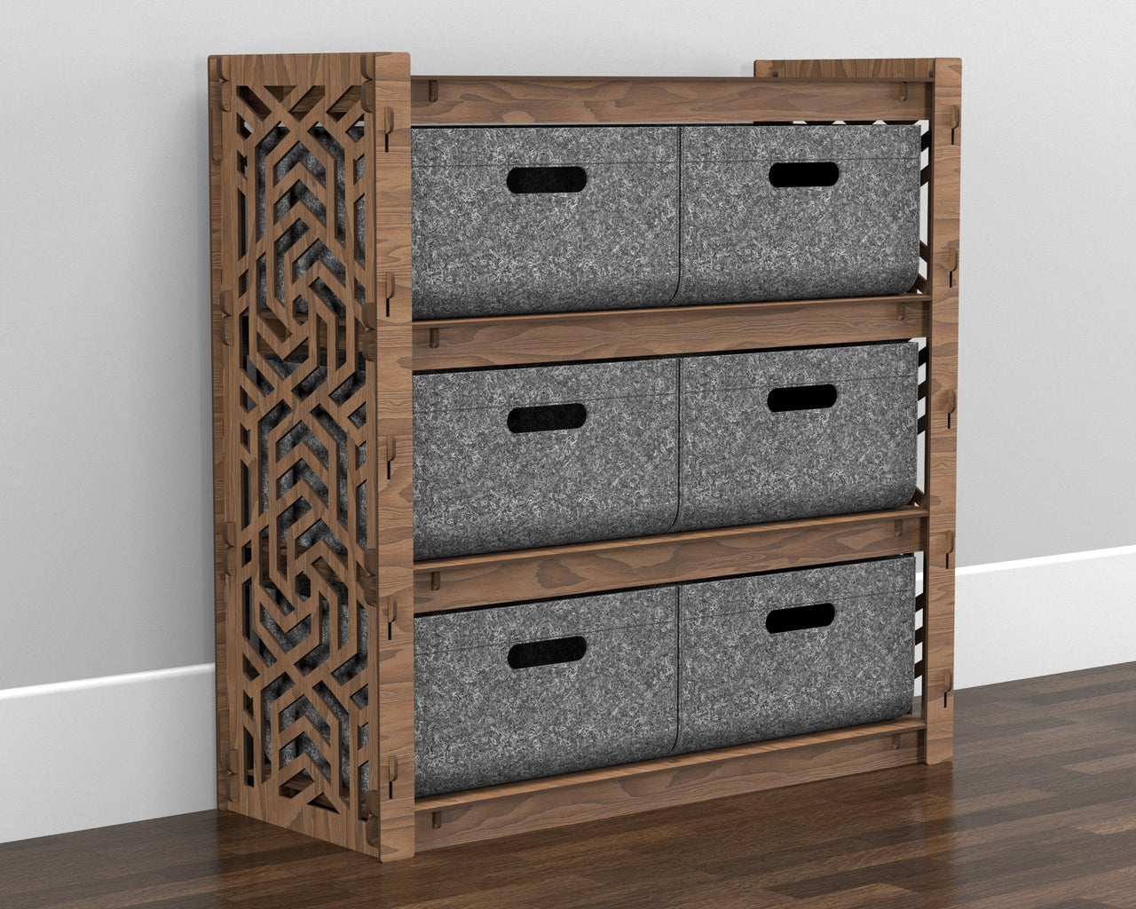 Solar Dresser with 6 Drawers [6 LARGE GRAY BINS]