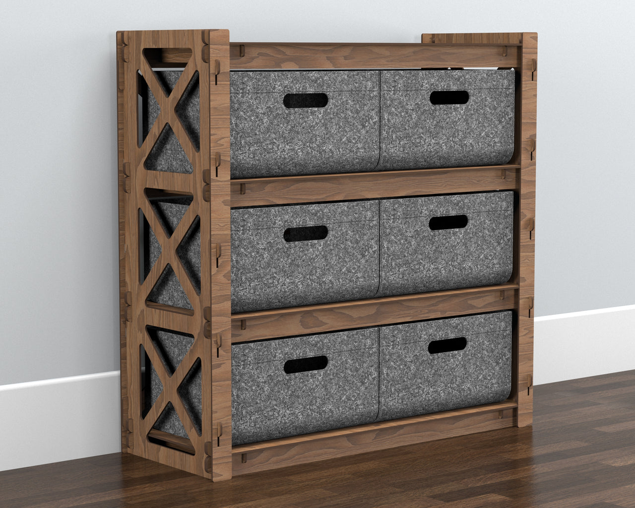 Provence Dresser with 6 Drawers [6 LARGE GRAY BINS]