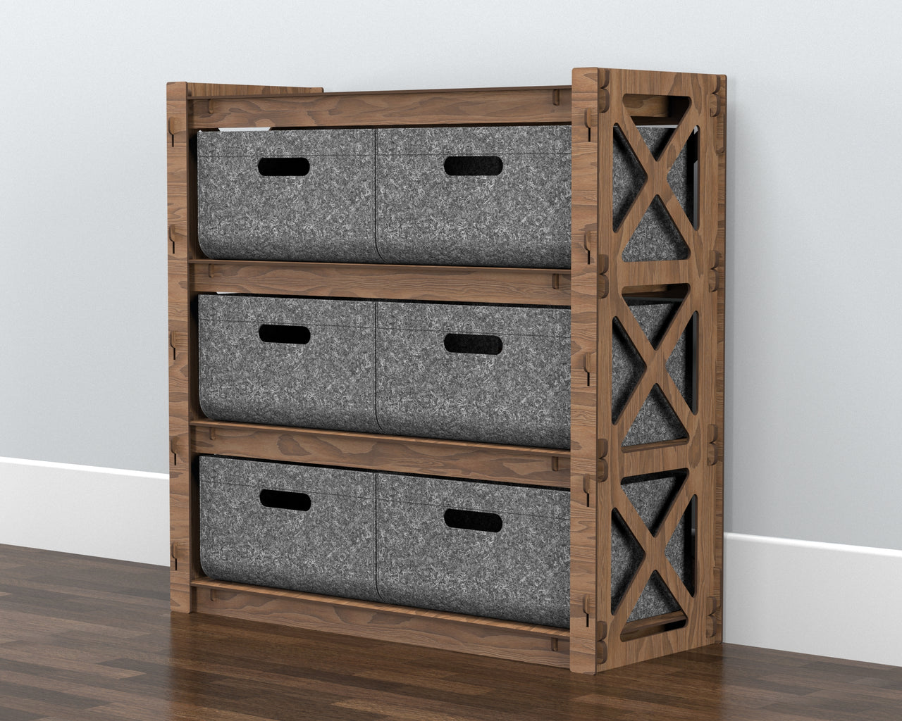 Provence Dresser with 6 Drawers [6 LARGE GRAY BINS]