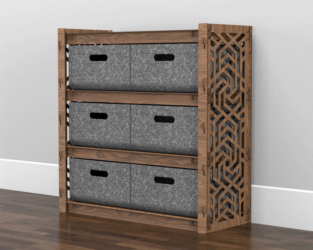 Solar Dresser with 6 Drawers [6 LARGE GRAY BINS]