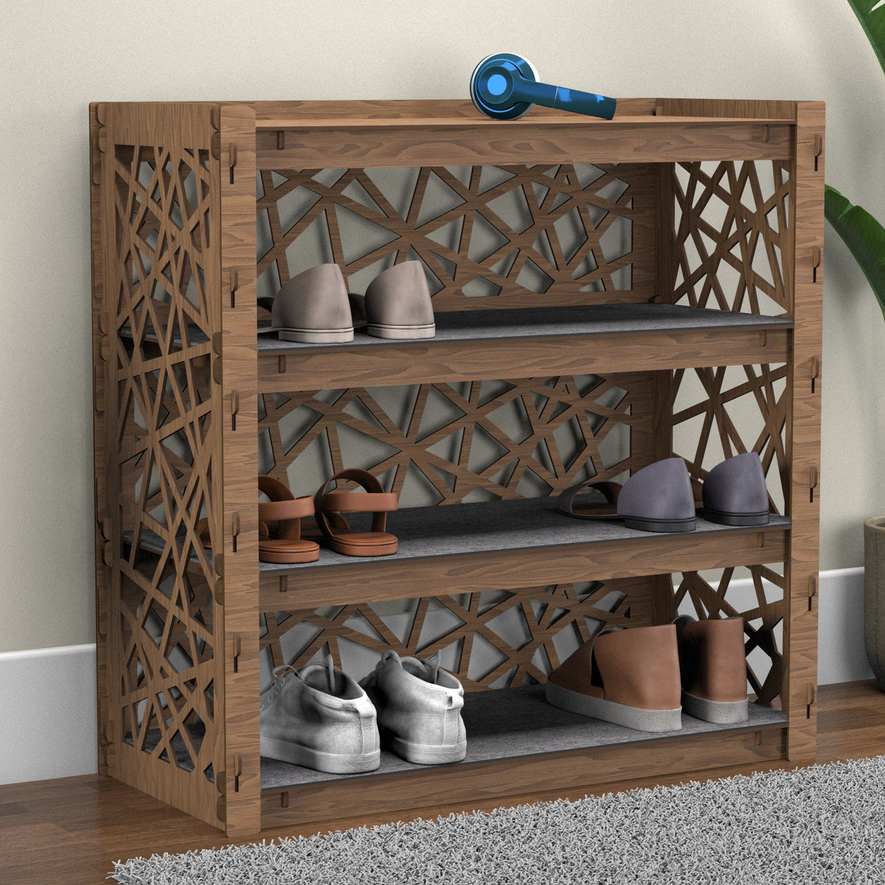 Entryway Small 4-tier Shoe Rack Crystals