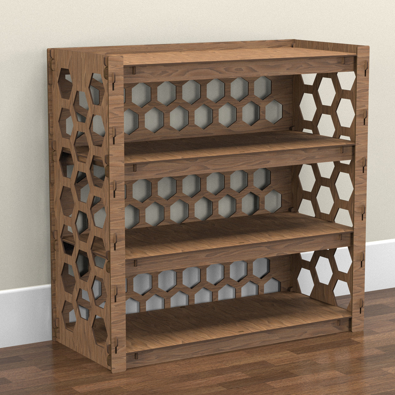 Entryway Small 4-tier Shoe Rack Honeycomb