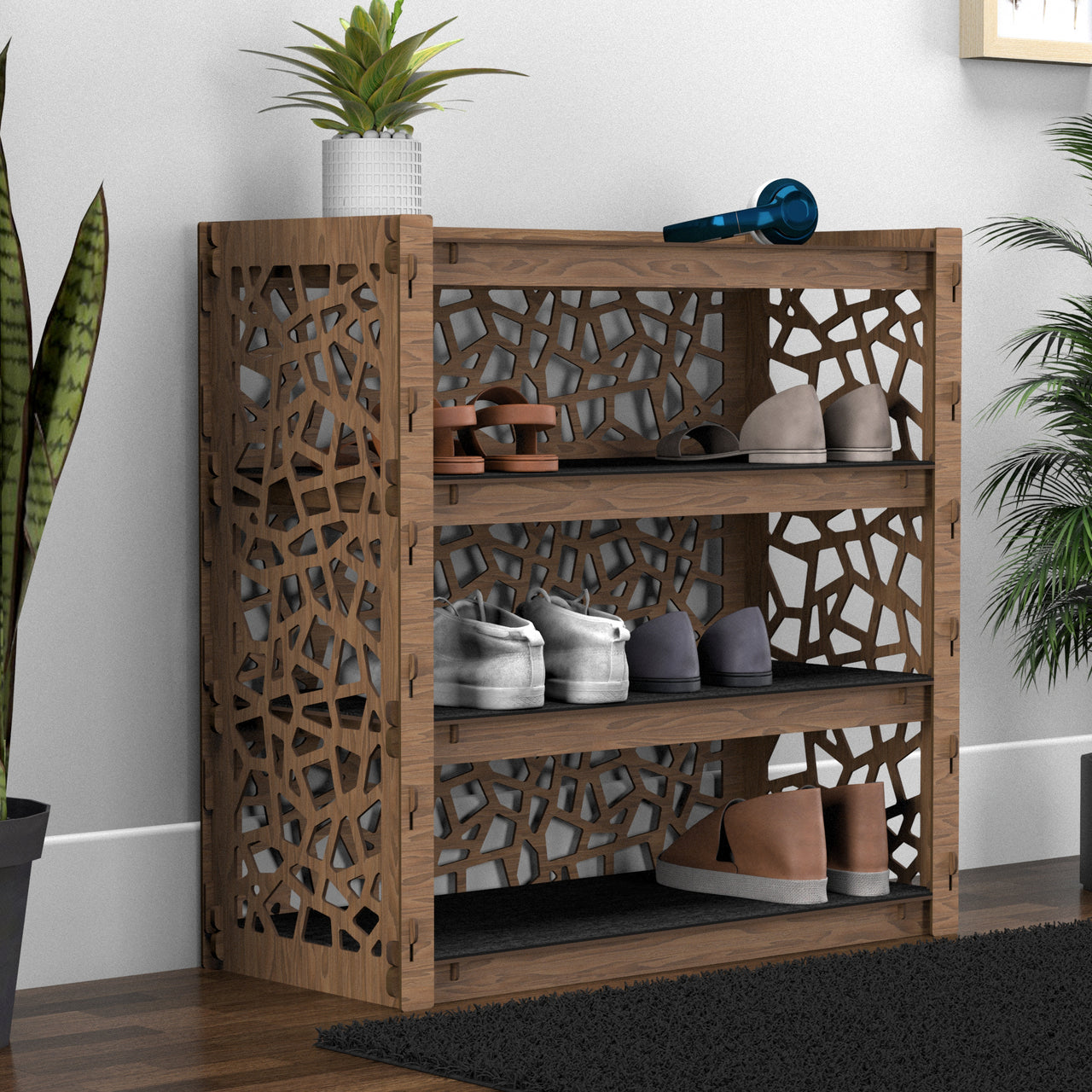 Entryway Small 4-tier Shoe Rack Stones