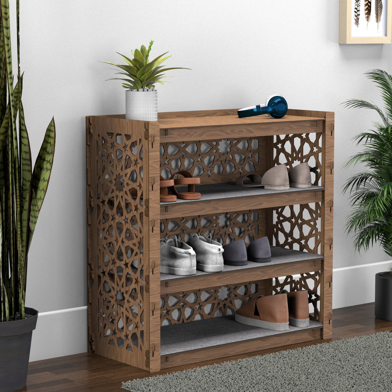 Entryway Small 4-tier Shoe Rack Arabic