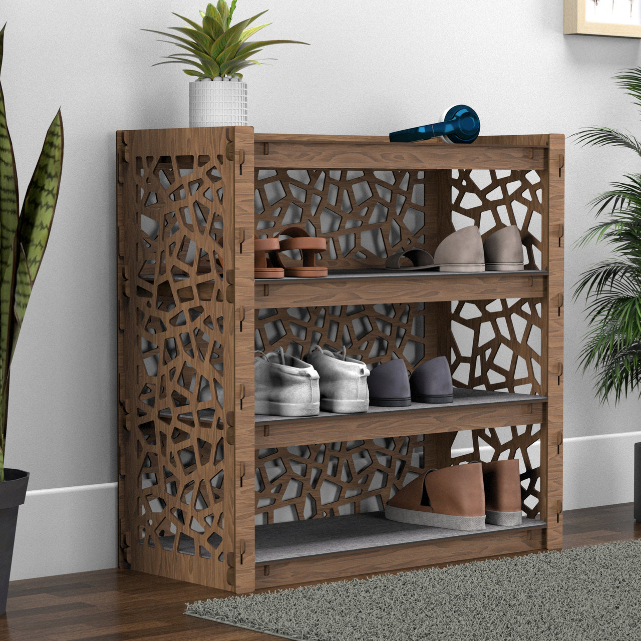 Entryway Small 4-tier Shoe Rack Stones