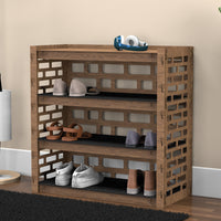 Thumbnail for Entryway Small 4-tier Shoe Rack Brickwall