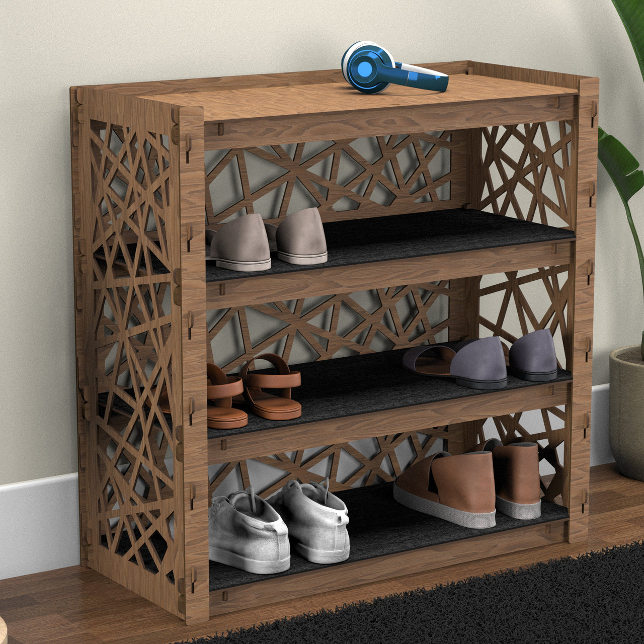 Entryway Small 4-tier Shoe Rack Crystals