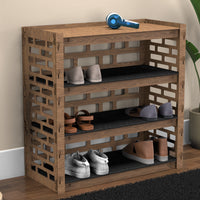 Thumbnail for Entryway Small 4-tier Shoe Rack Brickwall