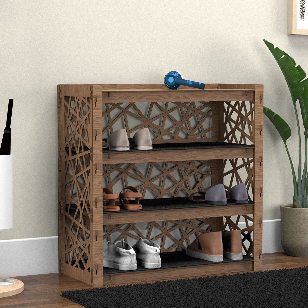 Entryway Small 4-tier Shoe Rack Crystals