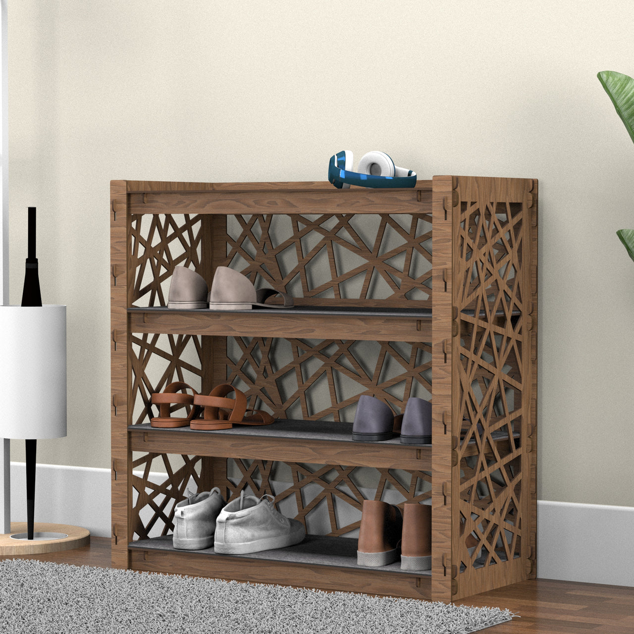 Entryway Small 4-tier Shoe Rack Crystals