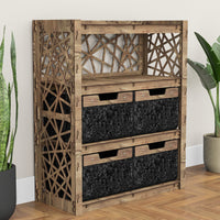 Thumbnail for Crystals Dresser 4 Drawers Storage Unit [4 LARGE BLACK BINS]