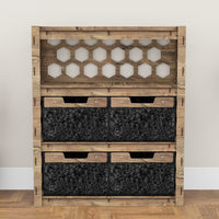 Thumbnail for Honeycomb Dresser 4 Drawers Storage Unit [4 LARGE BLACK BINS]