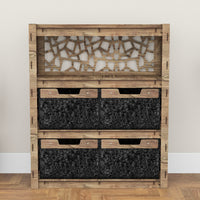 Thumbnail for Stones Dresser 4 Drawers Storage Unit [4 LARGE BLACK BINS]