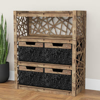 Thumbnail for Crystals Dresser 4 Drawers Storage Unit [4 LARGE BLACK BINS]