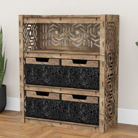 Thumbnail for Solar Dresser 4 Drawers Storage Unit [4 LARGE BLACK BINS]